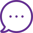purple chat bubble icon